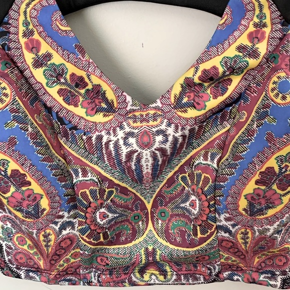 Bebe size XS Deja Vu Paisley crop top - Picture 12 of 12